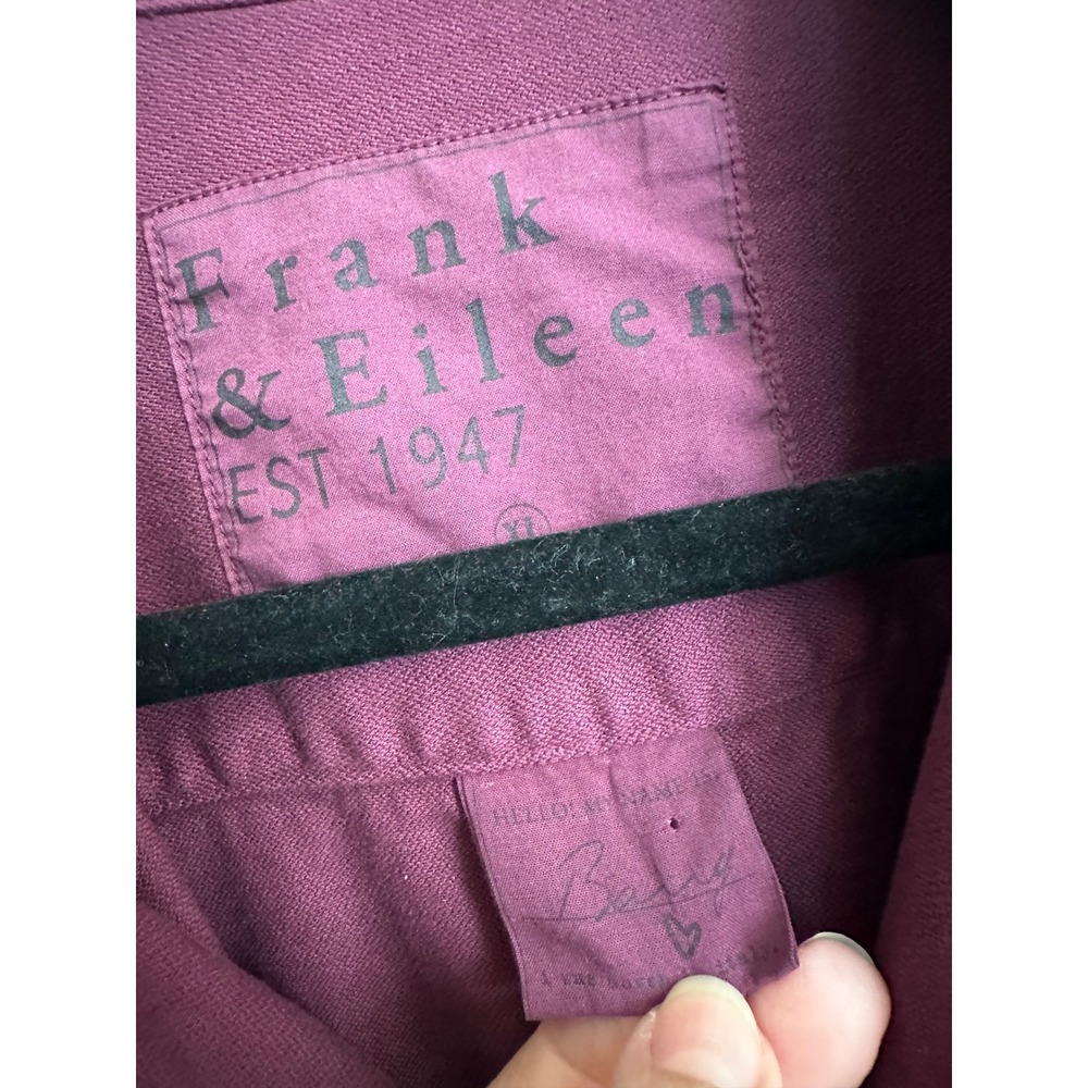 Frank & Eileen Barry Shirt Plum Burgundy Italian Cotton Button Down XL - Picture 3 of 7